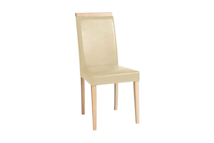 Ruokatuoli Glover Keinonahka 2-pak - Beige/Puu - Huonekalut - Tuoli & nojatuoli - Ruokapöydän tuolit