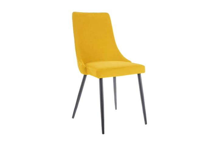 Ruokatuoli Rancio - Sametti/Keltainen/Musta - Huonekalut - Tuoli & nojatuoli - Ruokapöydän tuolit