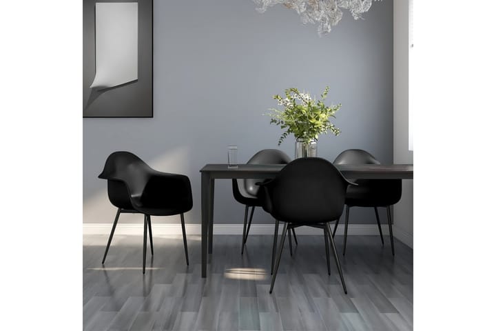 Ruokatuolit 4 kpl musta PP - Huonekalut - Tuoli & nojatuoli - Ruokapöydän tuolit