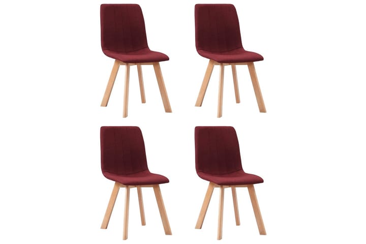 Ruokatuolit 4 kpl viininpunainen kangas - Punainen - Huonekalut - Tuoli & nojatuoli - Ruokapöydän tuoli