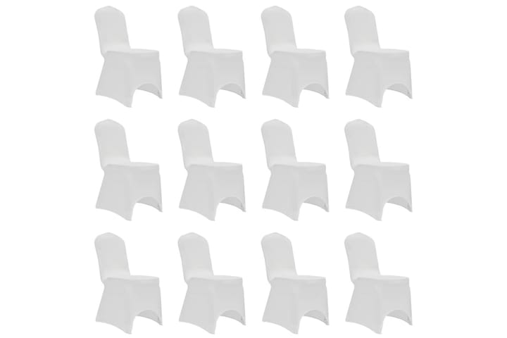 Tuolinpäällinen venyvä valkoinen 12 kpl - Valkoinen - Kodintekstiilit & matot - Huonekalutekstiilit - Huonekalupäälliset