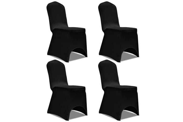 Venyvät tuolinsuojat 4 kpl Musta - Musta - Kodintekstiilit & matot - Huonekalutekstiilit - Huonekalupäälliset