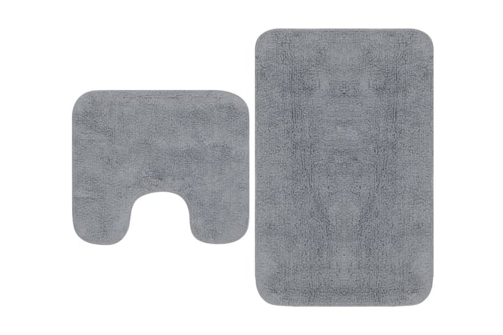 Kylpyhuoneen mattosarja 2 osaa kangas harmaa - Harmaa - Kodintekstiilit & matot - Kylpyhuonetekstiilit - Kylpyhuoneen matto