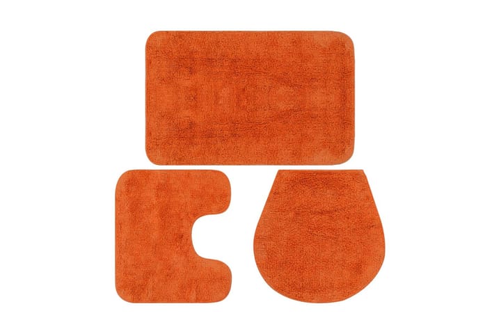 Kylpyhuoneen mattosarja 3 osaa kangas oranssi - Oranssi - Kodintekstiilit & matot - Kylpyhuonetekstiilit - Kylpyhuonematot