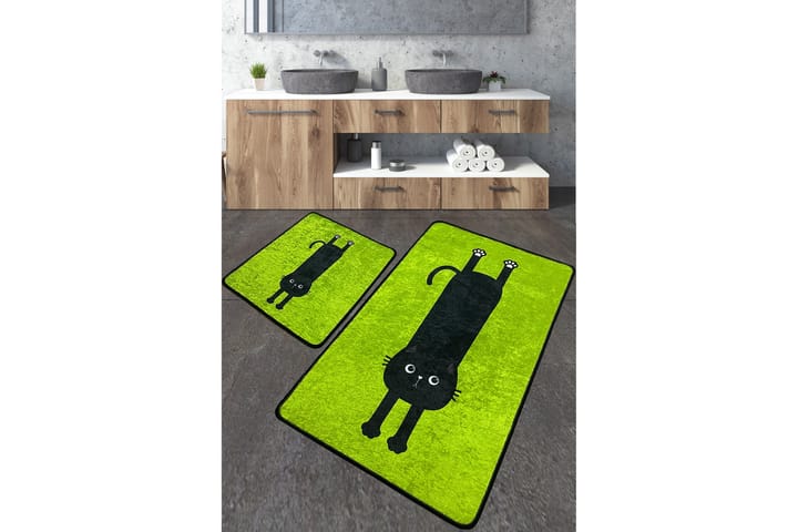 Kylpyhuonematto Burkina 60x100 cm Suorakaide - Vihreä - Kodintekstiilit & matot - Kylpyhuonetekstiilit - Kylpyhuoneen matto