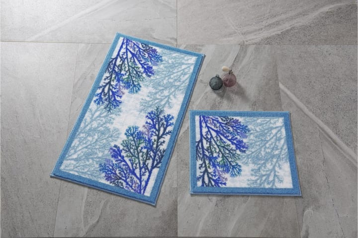 Kylpyhuonematto Penmon 2 kpl - Sininen/violetti/vihreä/valk - Kodintekstiilit & matot - Kylpyhuonetekstiilit - Kylpyhuoneen matto