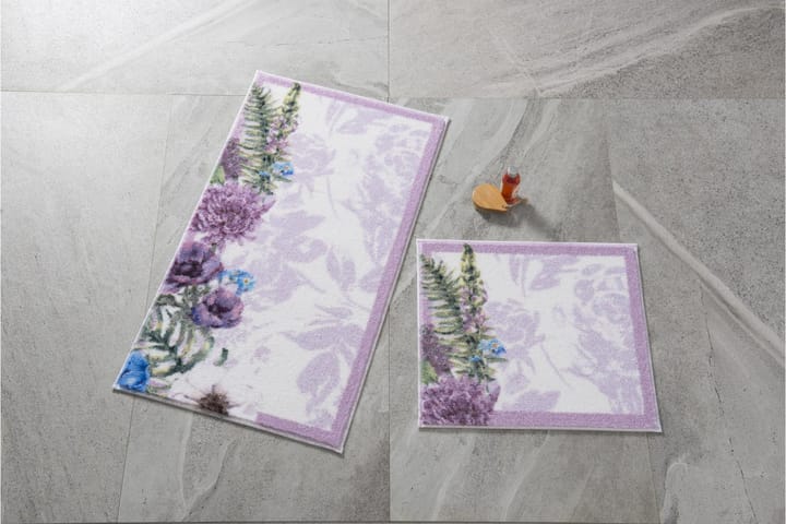 Kylpyhuonematto Penmon 2 kpl - Violetti/valkoinen/vihreä/sin - Kodintekstiilit & matot - Kylpyhuonetekstiilit - Kylpyhuonematot