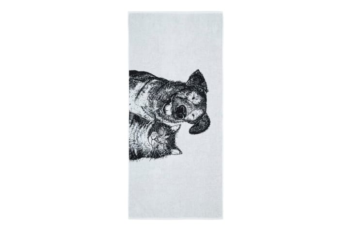 Kylpypyyhe Koira ja Kissa 70x150 cm - Finlayson - Kodintekstiilit & matot - Kylpyhuonetekstiilit - Kylpypyyhe