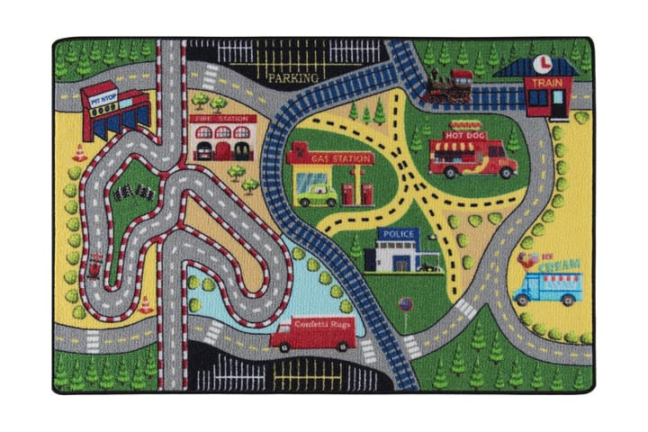 Lastenmatto Autobahn 100x150 cm - Monivärinen - Kodintekstiilit - Lasten tekstiilit - Lastenhuoneen matto
