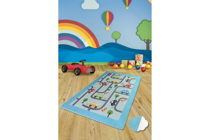 Lastenmatto Bebe 100x160 cm - Monivärinen / Sametti - Kodintekstiilit - Lasten tekstiilit - Lastenhuoneen matto