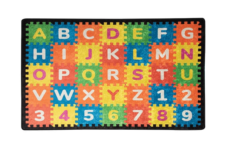 Lastenmatto Bulmaca 100x160 cm - Monivärinen / Sametti - Kodintekstiilit - Lasten tekstiilit - Lastenhuoneen matto