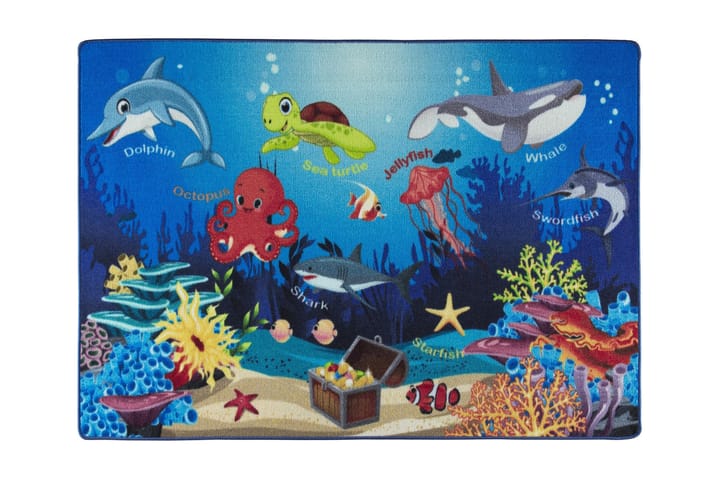 Lastenmatto Oceanarium 133x190 cm - Monivärinen - Kodintekstiilit - Lasten tekstiilit - Lastenhuoneen matto