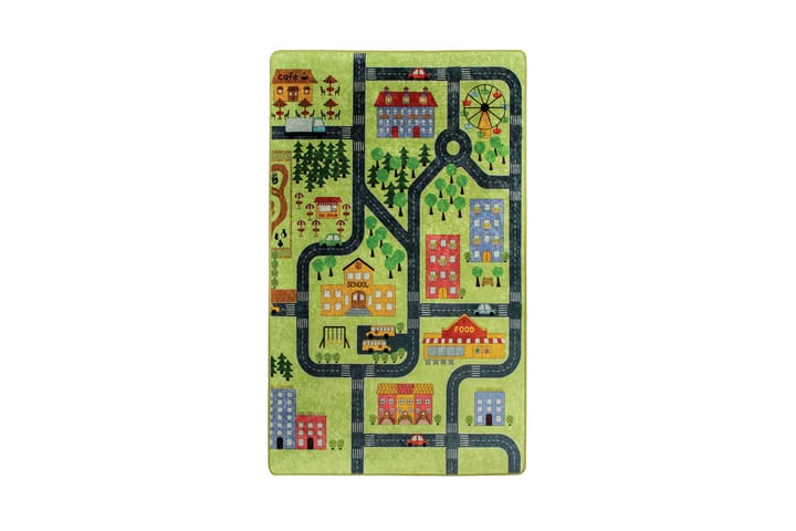 Lastenmatto Smalltown 100x160 cm - Vihreä / Sametti - Kodintekstiilit - Lasten tekstiilit - Lastenhuoneen matto