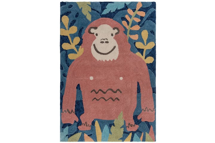 Lastenmatto Zest Kids Jungle Monkey 100x150 cm Ruskea/Monivä - Flair Rugs - Kodintekstiilit & matot - Lasten tekstiilit - Lastenhuoneen matto