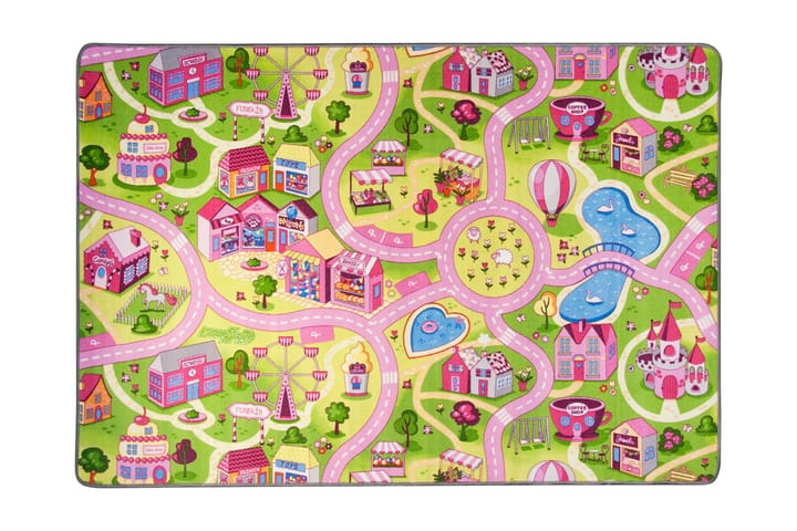 Liikennematto Sweet Town 95x133 cm Moniväri - Hestia - Kodintekstiilit - Lasten tekstiilit - Lastenhuoneen matto