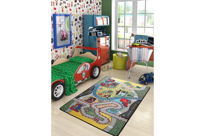 Matto Confetti 133x190 - Beige/Aqua/Harmaa - Kodintekstiilit - Lasten tekstiilit - Lastenhuoneen matto