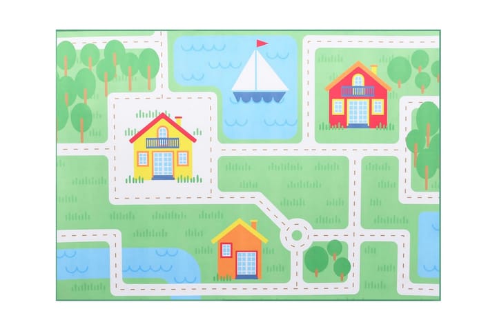 Painatettu matto monivärinen 160x230 cm kangas - Monivärinen - Kodintekstiilit & matot - Lasten tekstiilit - Lastenhuoneen matto
