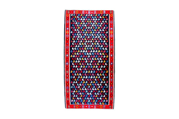 Käsinsolmittu Persialainen Matto 132x281 cm Kelim - Tummansininen / Punainen - Kodintekstiilit - Matot - Itämainen matto - Kelim-matto