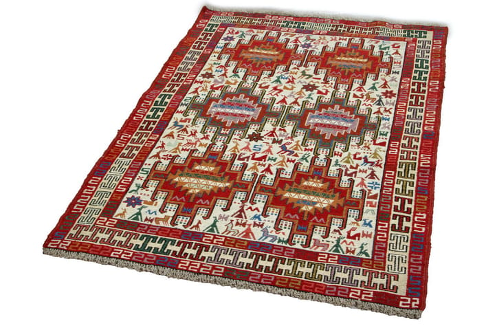 Käsinsolmittu Persialainen matto Varni 101x146 cm Kelim - Beige/Punainen - Kodintekstiilit - Matot - Itämainen matto - Kelim-matto