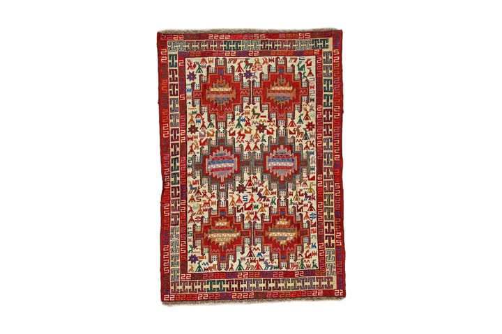 Käsinsolmittu Persialainen matto Varni 101x146 cm Kelim