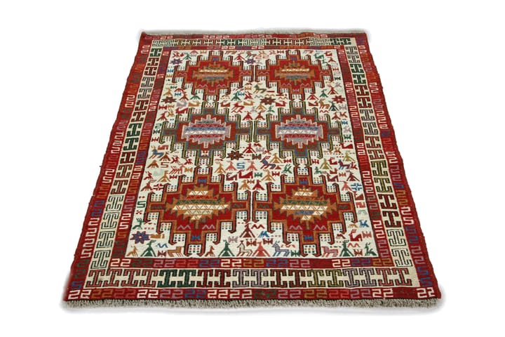 Käsinsolmittu Persialainen matto Varni 105x151 cm Kelim