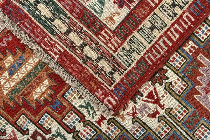 Käsinsolmittu Persialainen matto Varni 105x151 cm Kelim - Kerma/Punainen - Kodintekstiilit - Matot - Itämainen matto - Kelim-matto