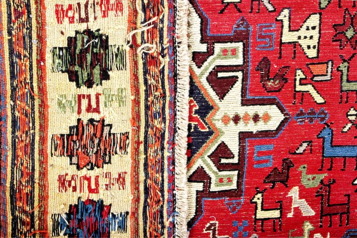 Käsinsolmittu Persialainen matto Varni 211x292 cm Kelim - Punainen/Beige - Kodintekstiilit - Matot - Itämainen matto - Kelim-matto
