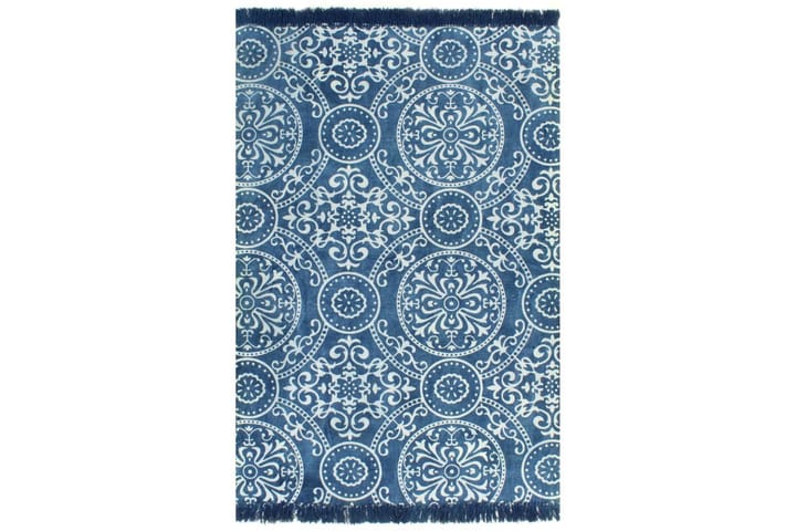 Kelim matto puuvilla 120x180 cm kuviolla sininen - Sininen - Kodintekstiilit - Matot - Itämainen matto - Patchwork-matto