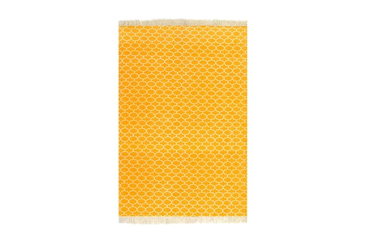 Kilim matto puuvilla 120x180 cm kuviolla keltainen