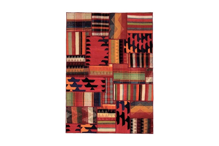 Käsinsolmittu Persialainen Tilkku Villamatto 146x203cm Lanka - Monivärinen - Kodintekstiilit - Matot - Moderni matto - Kuviollinen matto