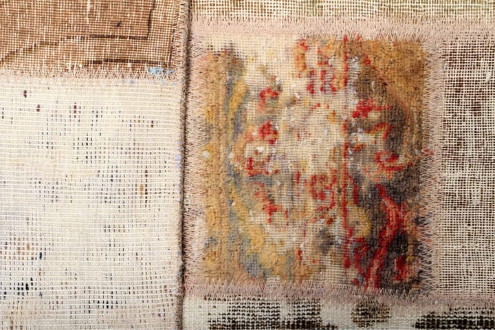 Käsinsolmittu Persialainen Tilkku Villamatto 149x209cm Lanka - Monivärinen - Kodintekstiilit - Matot - Itämainen matto - Patchwork-matto