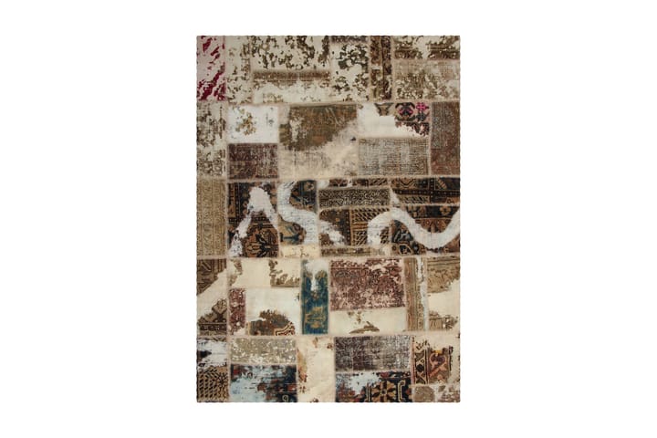 Käsinsolmittu Tilkkumatto Villa/Lanka Moniväri 106x229cm - Monivärinen - Kodintekstiilit - Matot - Moderni matto - Käytävämatto