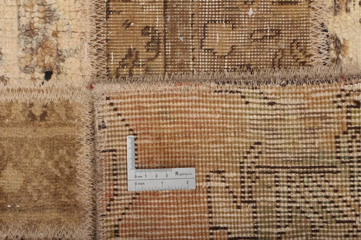 Käsinsolmittu Tilkkumatto Villa/Lanka Moniväri 125x175cm - Monivärinen - Kodintekstiilit - Matot - Itämainen matto - Patchwork-matto