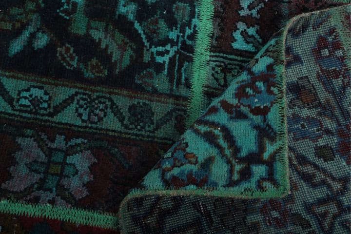Käsinsolmittu Tilkkumatto Villa/Lanka Moniväri 167x220cm - Monivärinen - Kodintekstiilit - Matot - Itämainen matto - Patchwork-matto