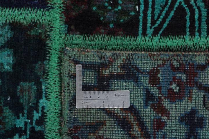 Käsinsolmittu Tilkkumatto Villa/Lanka Moniväri 167x220cm - Monivärinen - Kodintekstiilit - Matot - Itämainen matto - Patchwork-matto