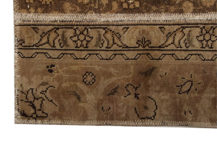 Käsinsolmittu Tilkkumatto Villa/Lanka Moniväri 190x353cm - Monivärinen - Kodintekstiilit - Matot - Itämainen matto - Patchwork-matto