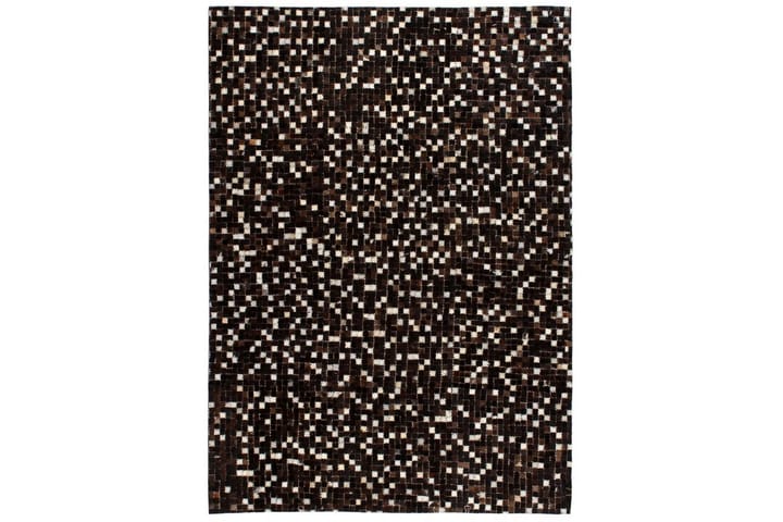 Matto aitoa nahkaa tilkkutyö 80x150cm neliö musta/valkoinen - Monivärinen - Kodintekstiilit & matot - Matto - Itämainen matto - Patchwork-matto