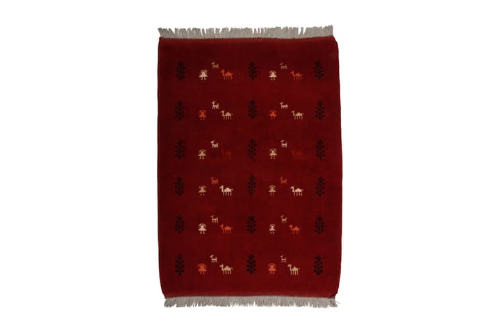 Käsinsolmittu Persialainen matto 108x145 cm Gabbeh - Punainen - Kodintekstiilit & matot - Matto - Itämainen matto - Persialainen matto