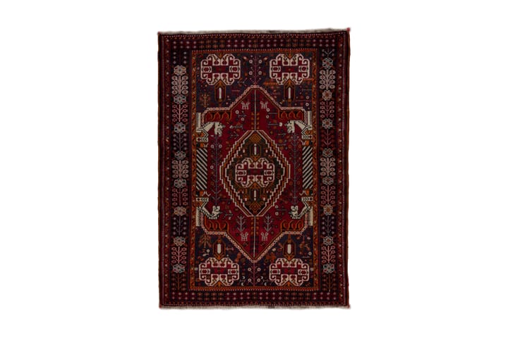 Käsinsolmittu persialainen matto 109x160 cm - Punainen/Musta - Kodintekstiilit - Matot - Itämainen matto