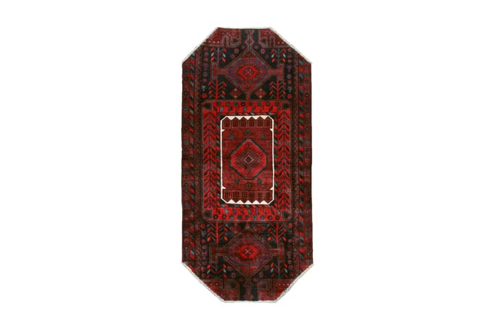 Käsinsolmittu persialainen matto 120x260 cm - Tummansininen / Punainen - Kodintekstiilit - Matot - Itämainen matto