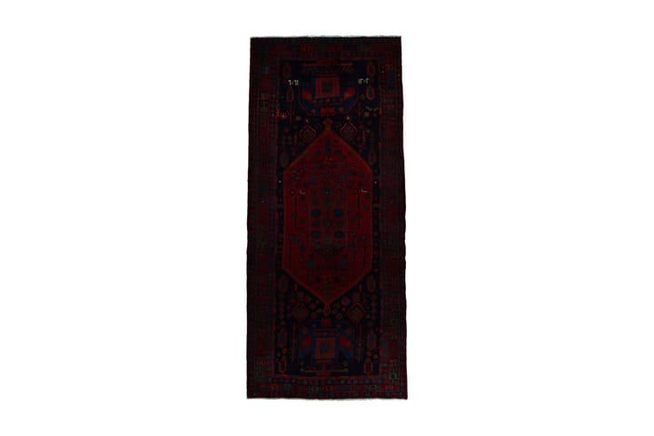 Käsinsolmittu persialainen matto 128x305 cm - Tummansininen/Punainen - Kodintekstiilit - Matot - Itämainen matto