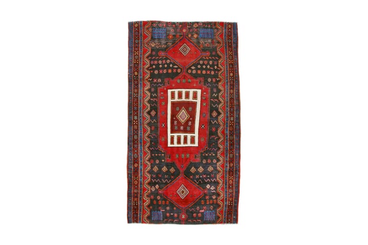 Käsinsolmittu persialainen matto 134x256 cm - Tummansininen / Punainen - Kodintekstiilit - Matot - Itämainen matto