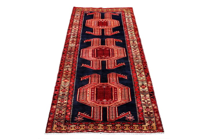 Käsinsolmittu persialainen matto 141x330 cm - Punainen/Tummansininen - Kodintekstiilit - Matot - Itämainen matto