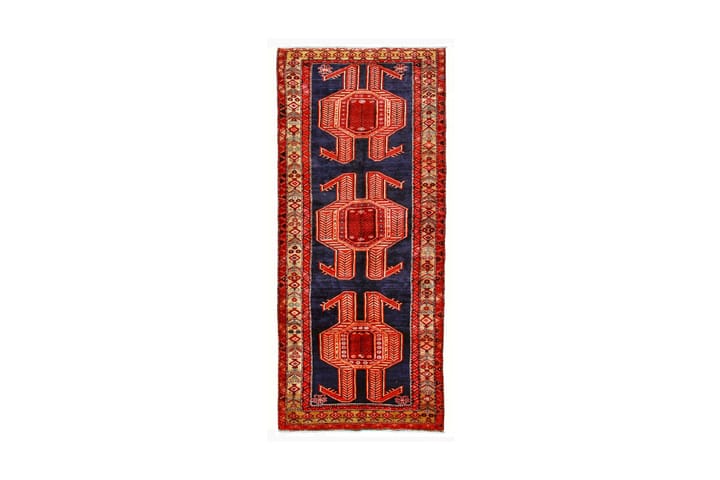 Käsinsolmittu persialainen matto 141x330 cm - Punainen/Tummansininen - Kodintekstiilit - Matot - Itämainen matto