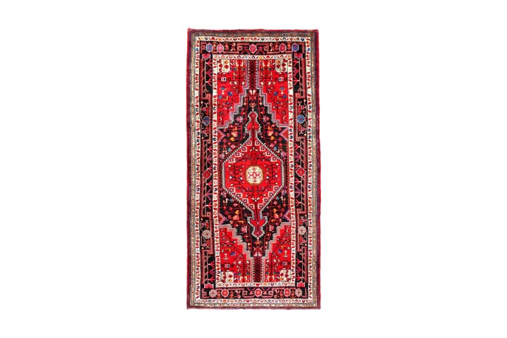 Käsinsolmittu persialainen matto 145x315 cm - Punainen / Musta - Kodintekstiilit - Matot - Itämainen matto