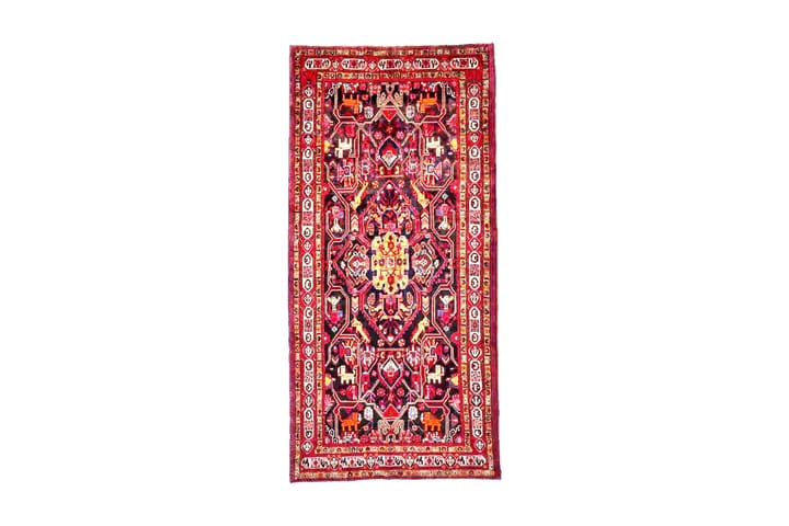 Käsinsolmittu persialainen matto 160x332 cm - Punainen / Musta - Kodintekstiilit - Matot - Itämainen matto
