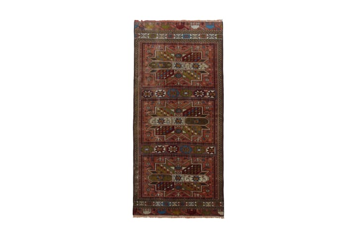 Käsinsolmittu Persialainen matto 81x180 cm - Kupari / Vihreä - Kodintekstiilit - Matot - Itämainen matto - Kelim-matto