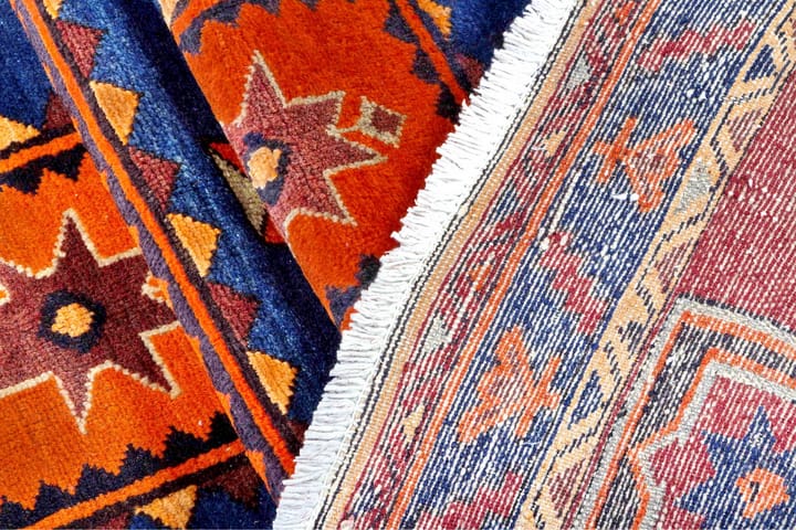 Käsinsolmittu Persialainen matto Varni 139x220 cm Kelim - Ruskea/Sininen - Kodintekstiilit & matot - Matto - Itämainen matto