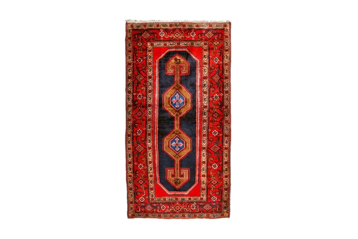 Käsinsolmittu Persialainen Qoltoq Matto 130x255 cm - Tummansininen / Punainen - Kodintekstiilit - Matot - Itämainen matto - Kelim-matto