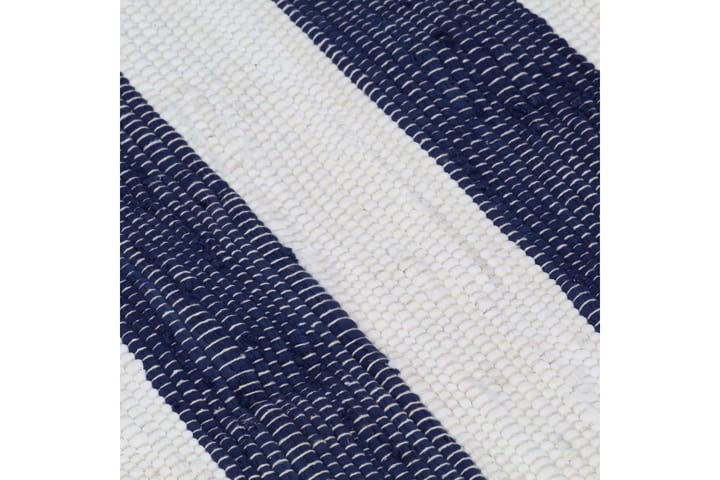 Käsin kudottu chindi-matto 200x290cm sininen & valk. - Sininen - Kodintekstiilit & matot - Matto - Käsintehdyt matot